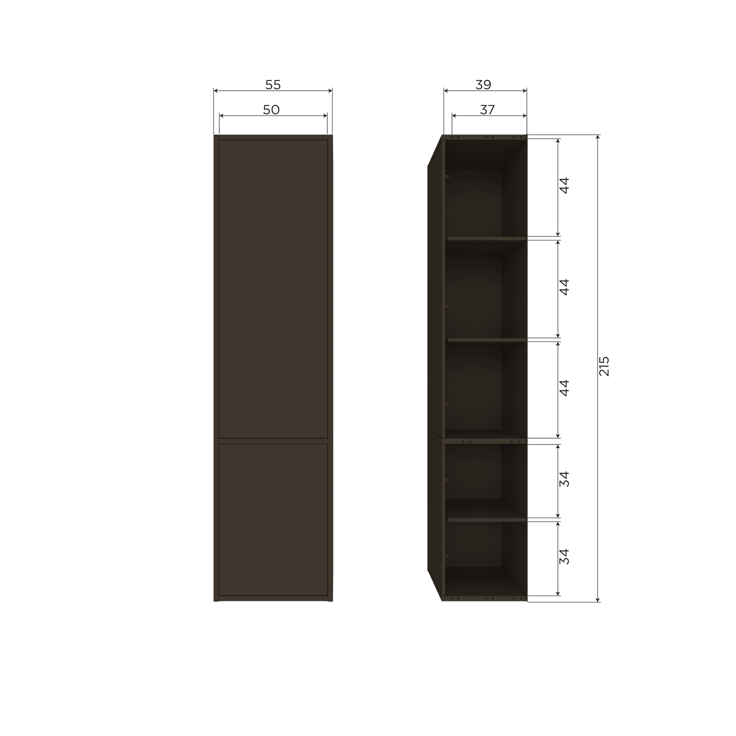 MEGGY SMALLE OPBERGKAST 55 CM GRENEN MIDDENBRUIN [fsc]