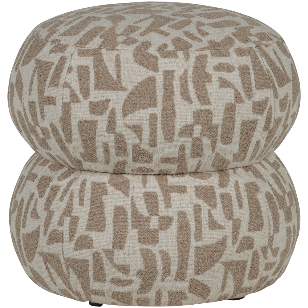 ANIC POEF MET GRAFISCH PATROON ZAND