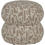 ANIC POEF MET GRAFISCH PATROON ZAND