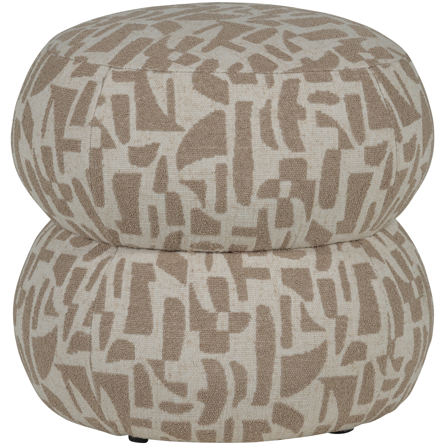 ANIC POEF MET GRAFISCH PATROON ZAND