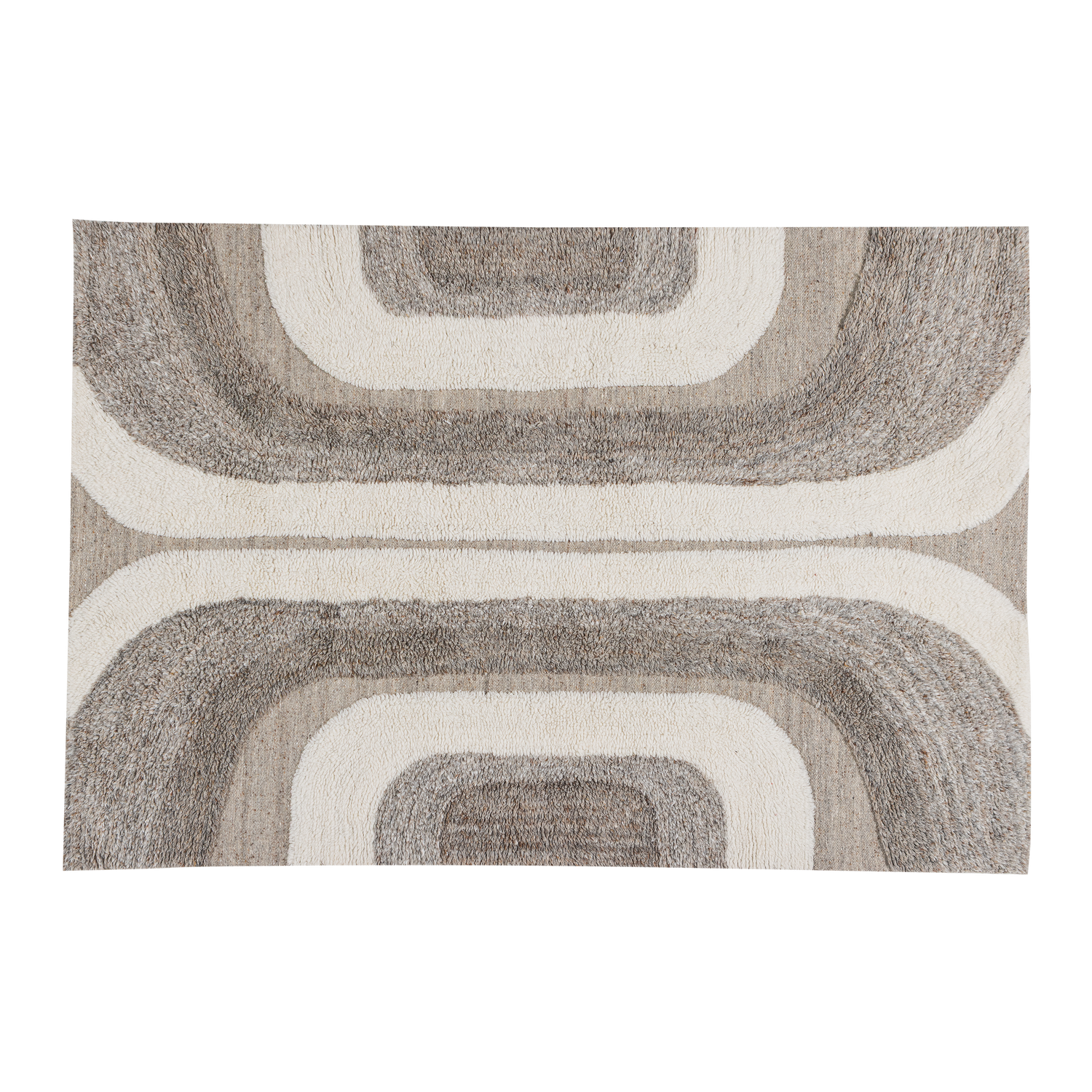 MORO VLOERKLEED WOL/KATOEN GRIJSWIT 170x240 CM