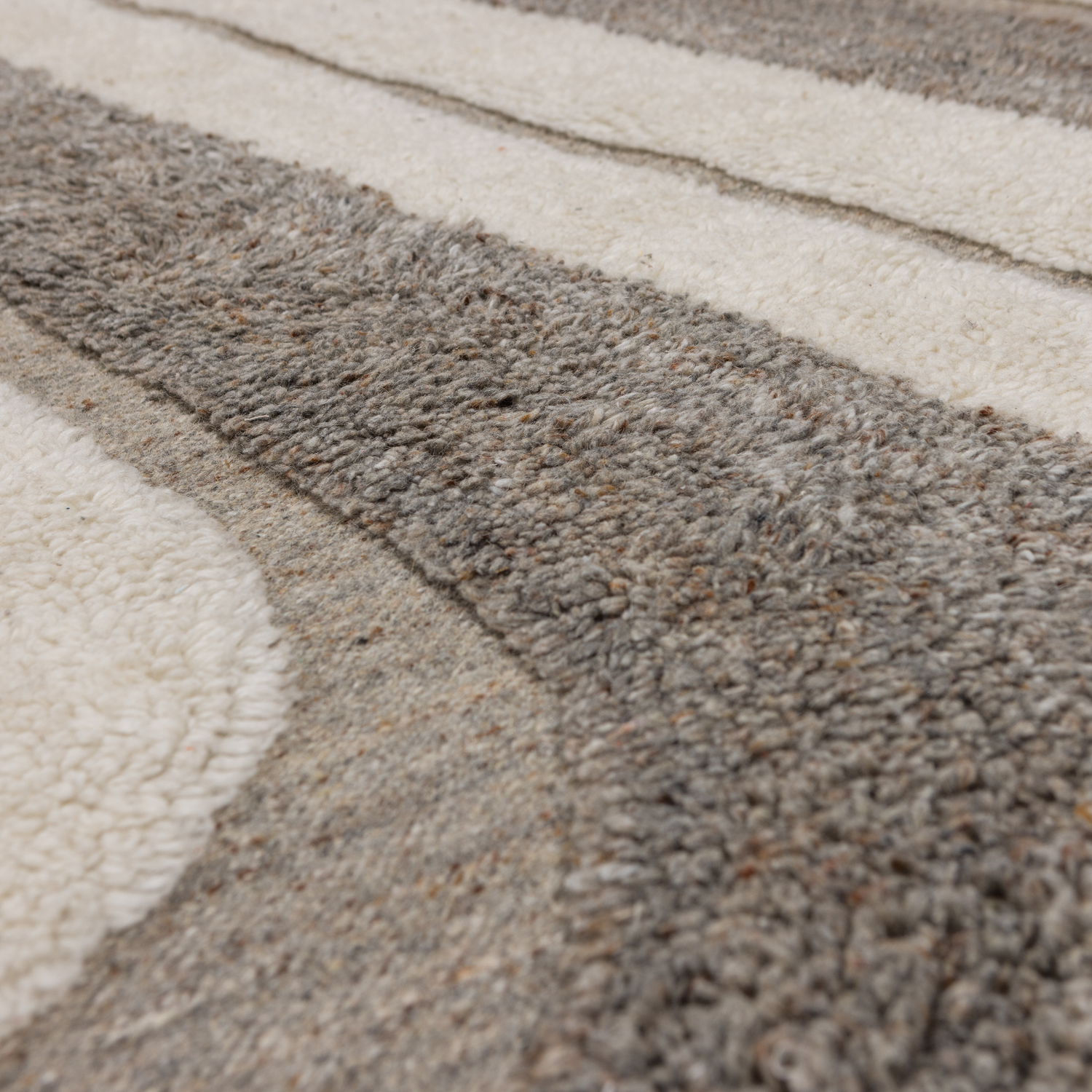 MORO VLOERKLEED WOL/KATOEN GRIJSWIT 170x240 CM