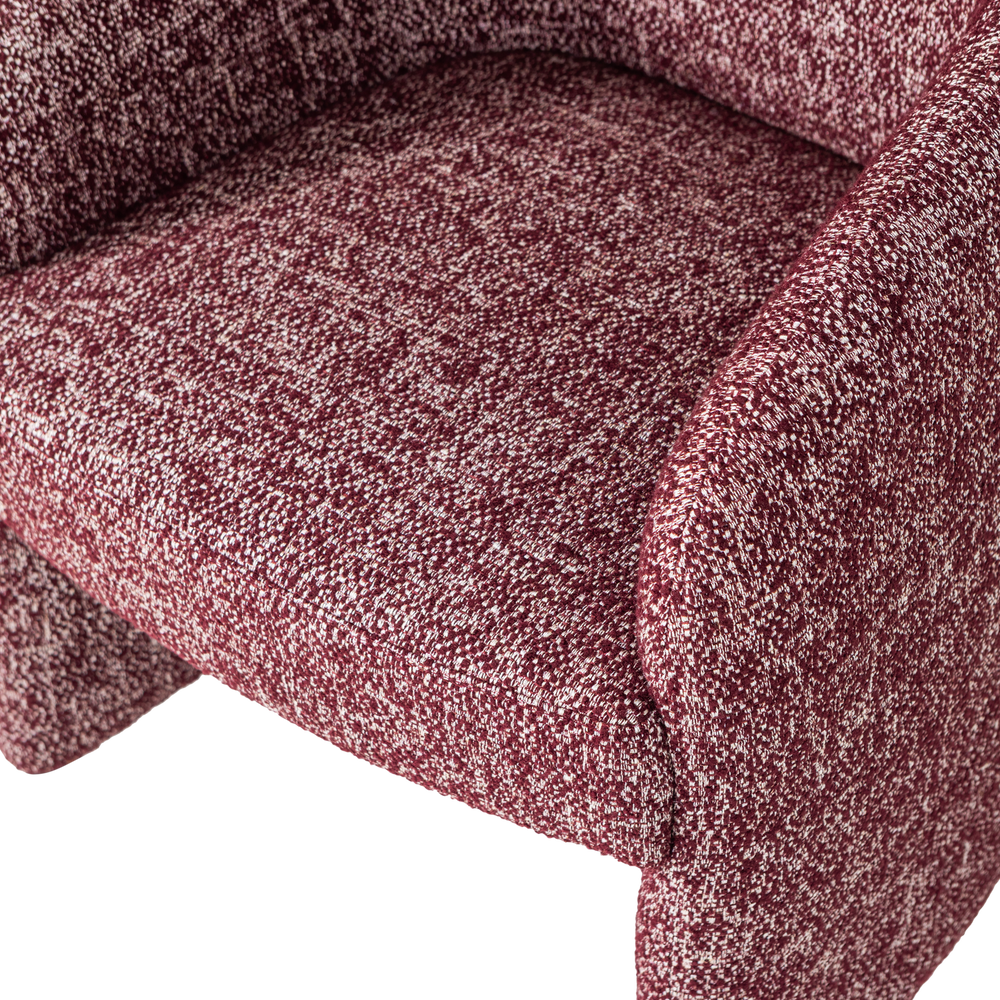 CORDO EETKAMERSTOEL MET WIELEN MELANGE BORDEAUXROOD [fsc]