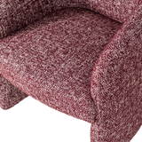 CORDO EETKAMERSTOEL MET WIELEN MELANGE BORDEAUXROOD [fsc]