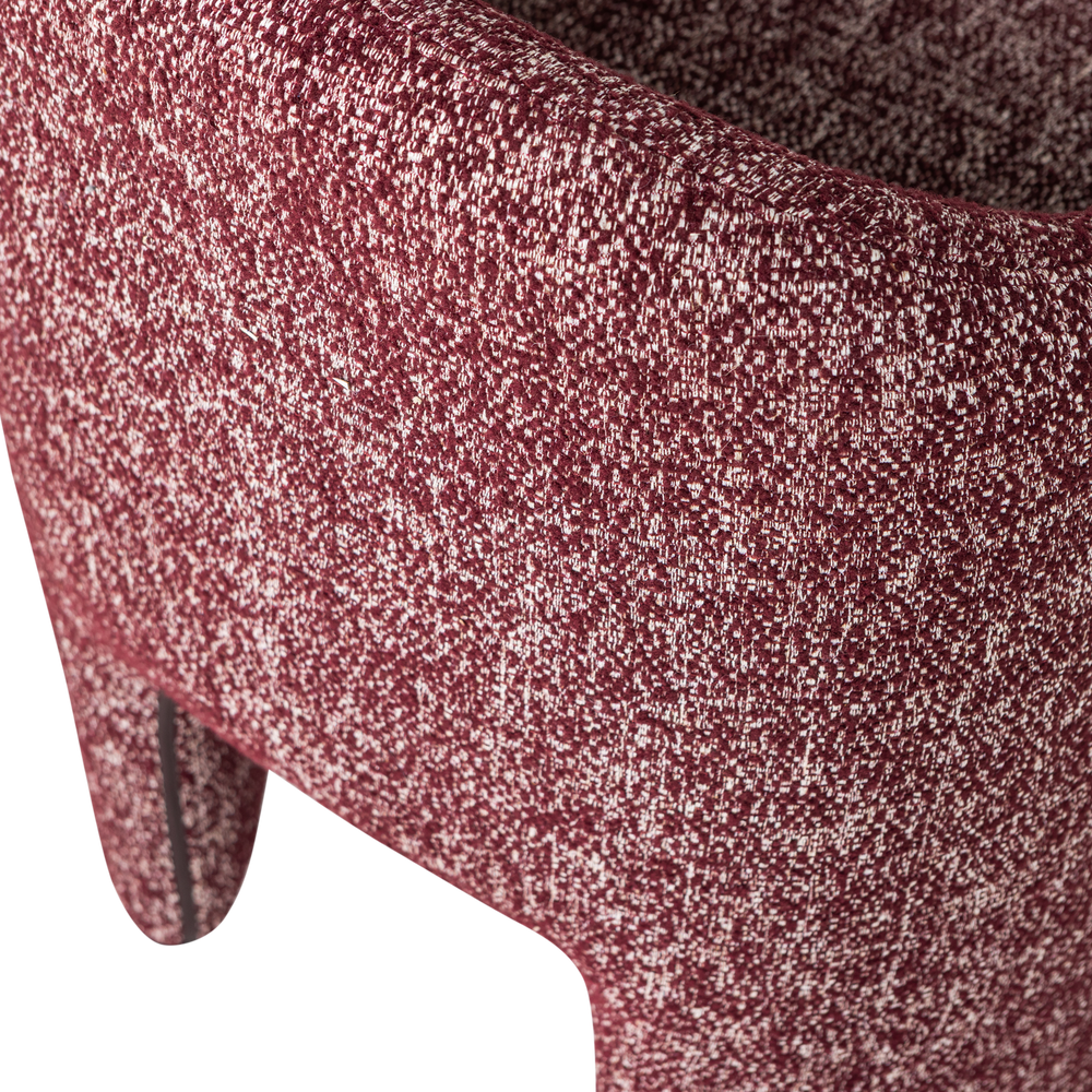 CORDO EETKAMERSTOEL MET WIELEN MELANGE BORDEAUXROOD [fsc]