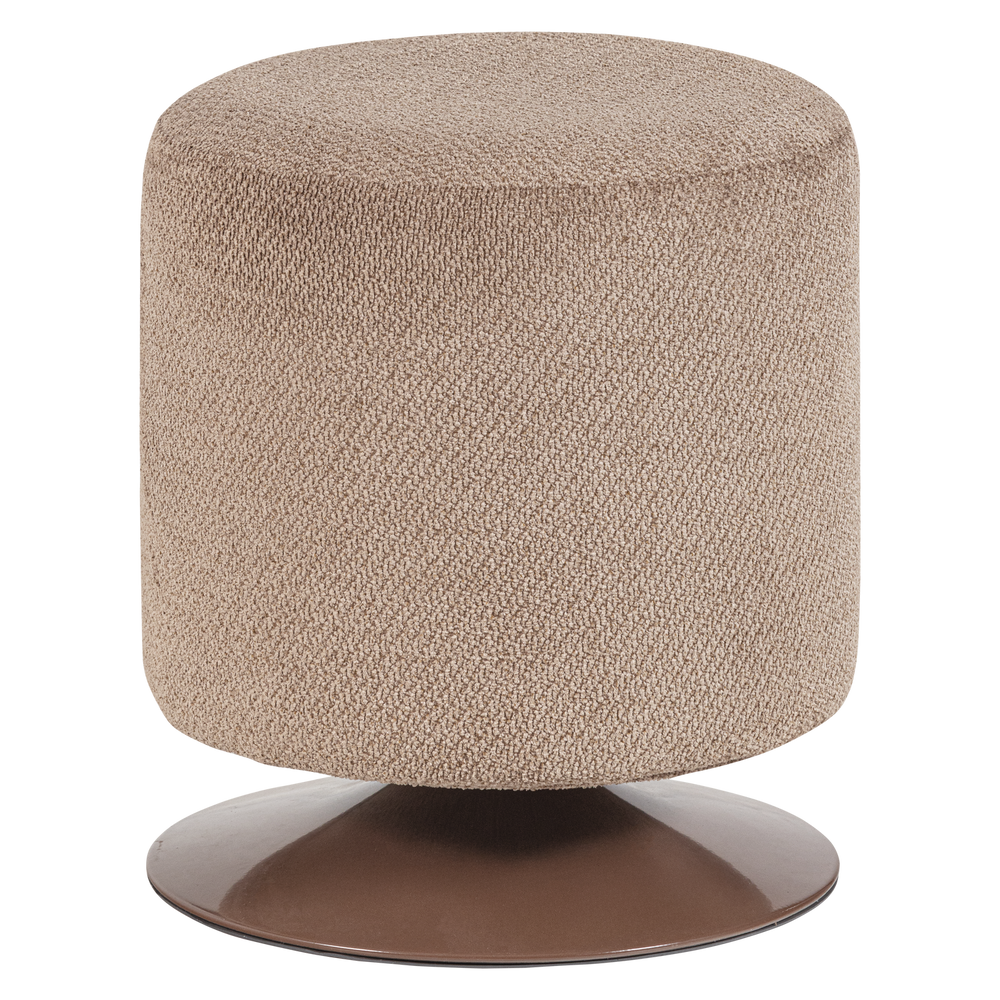 ISLEN POEF MET DRAAIVOET BOUCLE BRUIN