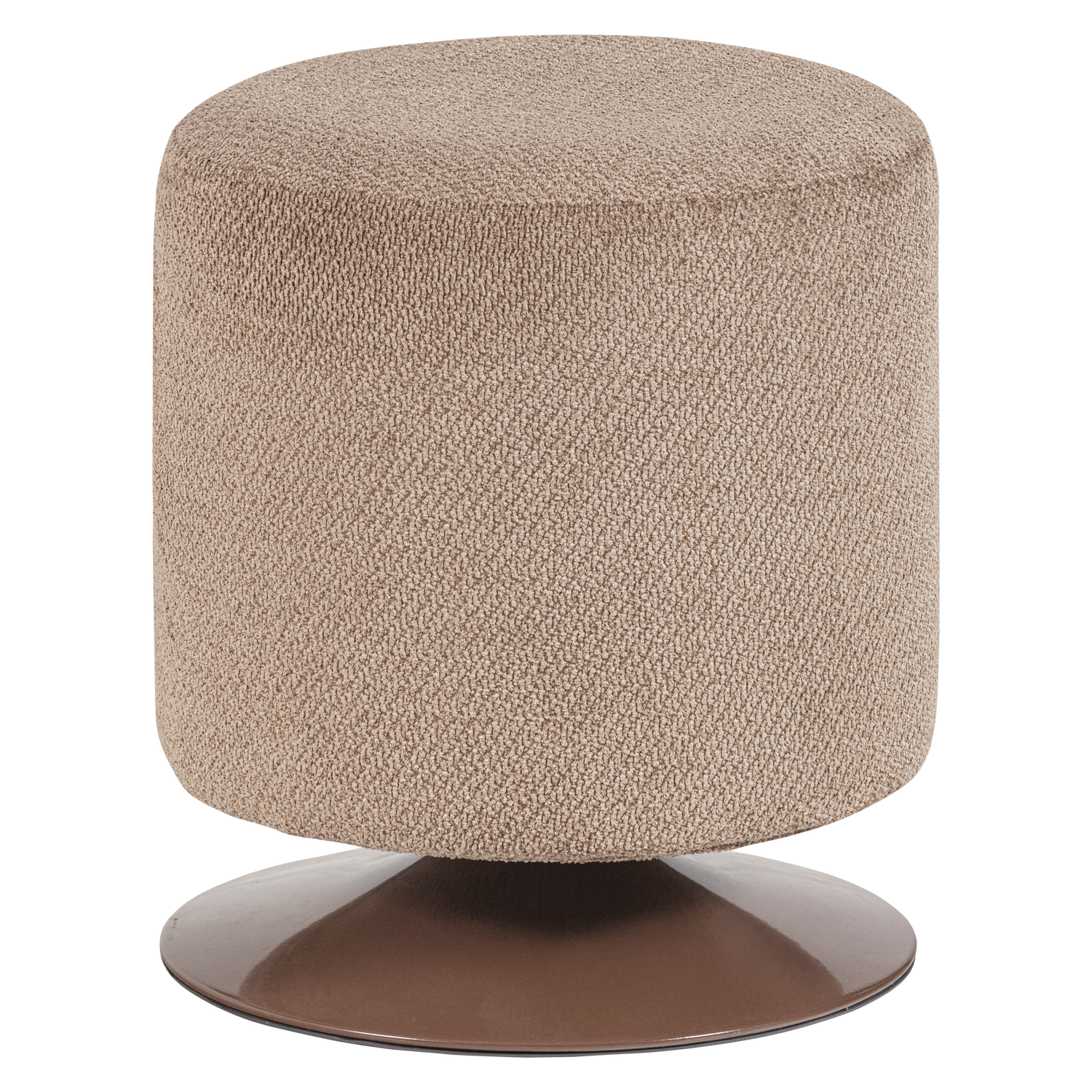 ISLEN POEF MET DRAAIVOET BOUCLE BRUIN