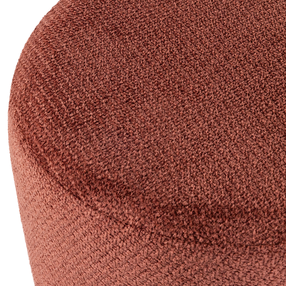 ISLEN POEF MET DRAAIVOET BOUCLE BORDEAUXROOD