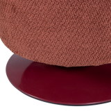 ISLEN POEF MET DRAAIVOET BOUCLE BORDEAUXROOD