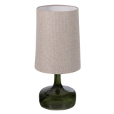 LUMA TAFELLAMP GLAS GROEN/KAP NATUREL