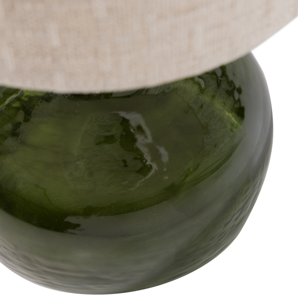 LUMA TAFELLAMP GLAS GROEN/KAP NATUREL