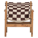 ZANO FAUTEUIL HOUT BRUIN MET KELIM ZITTING NATUREL