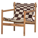 ZANO FAUTEUIL HOUT BRUIN MET KELIM ZITTING NATUREL