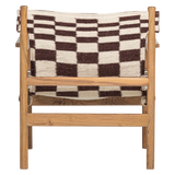 ZANO FAUTEUIL HOUT BRUIN MET KELIM ZITTING NATUREL