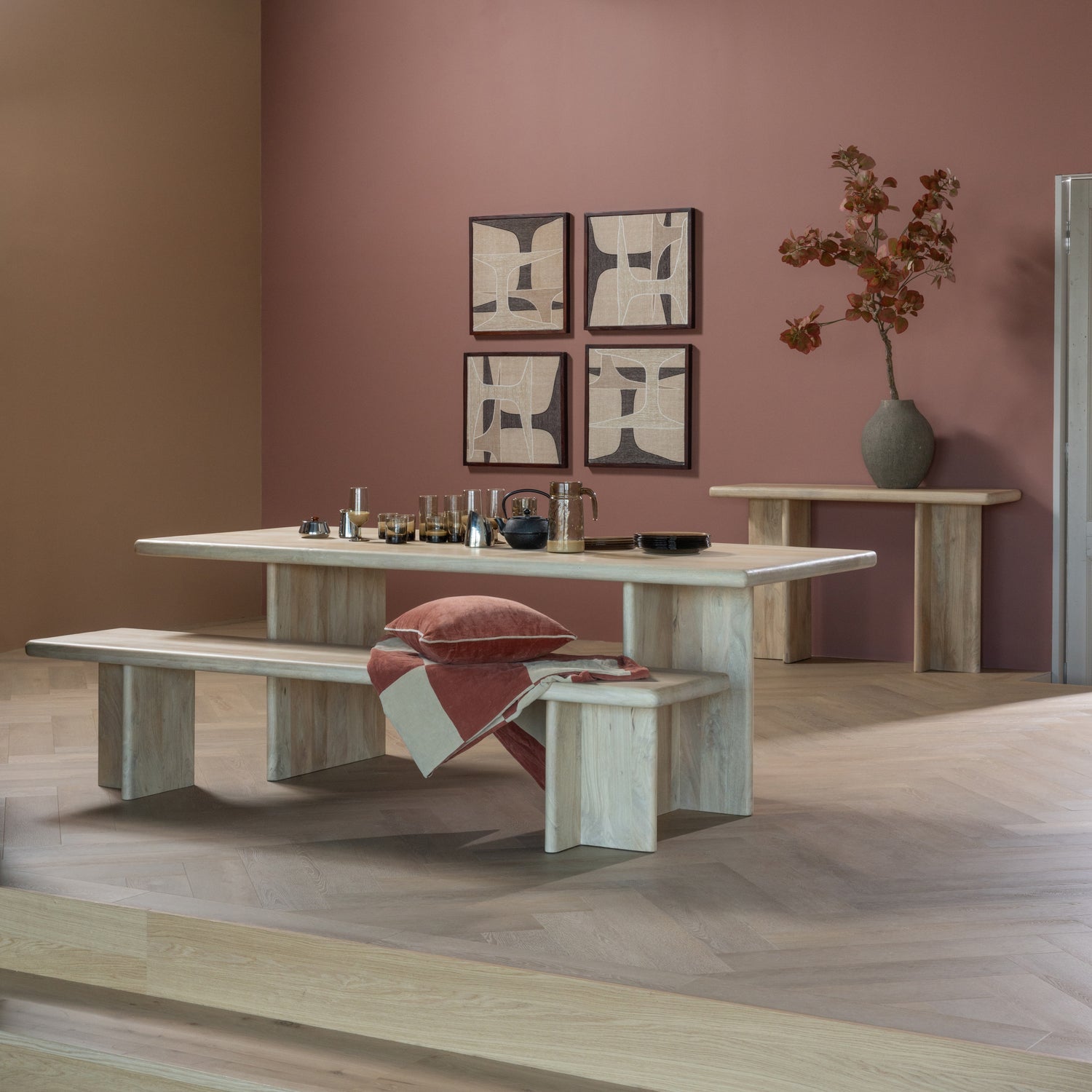 ATO EETTAFEL 220X90 CM MANGOHOUT NATUREL