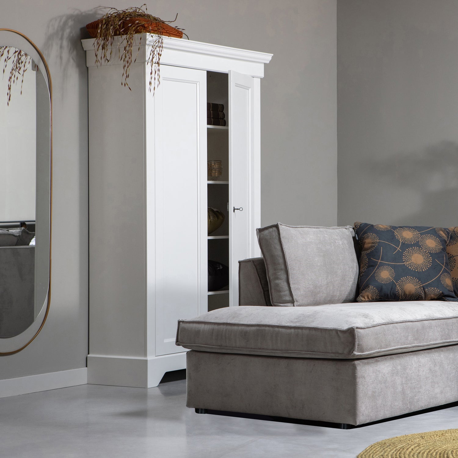 THOMAS HOEKBANK RIBSTOF LINKS VERWEERD GROEN