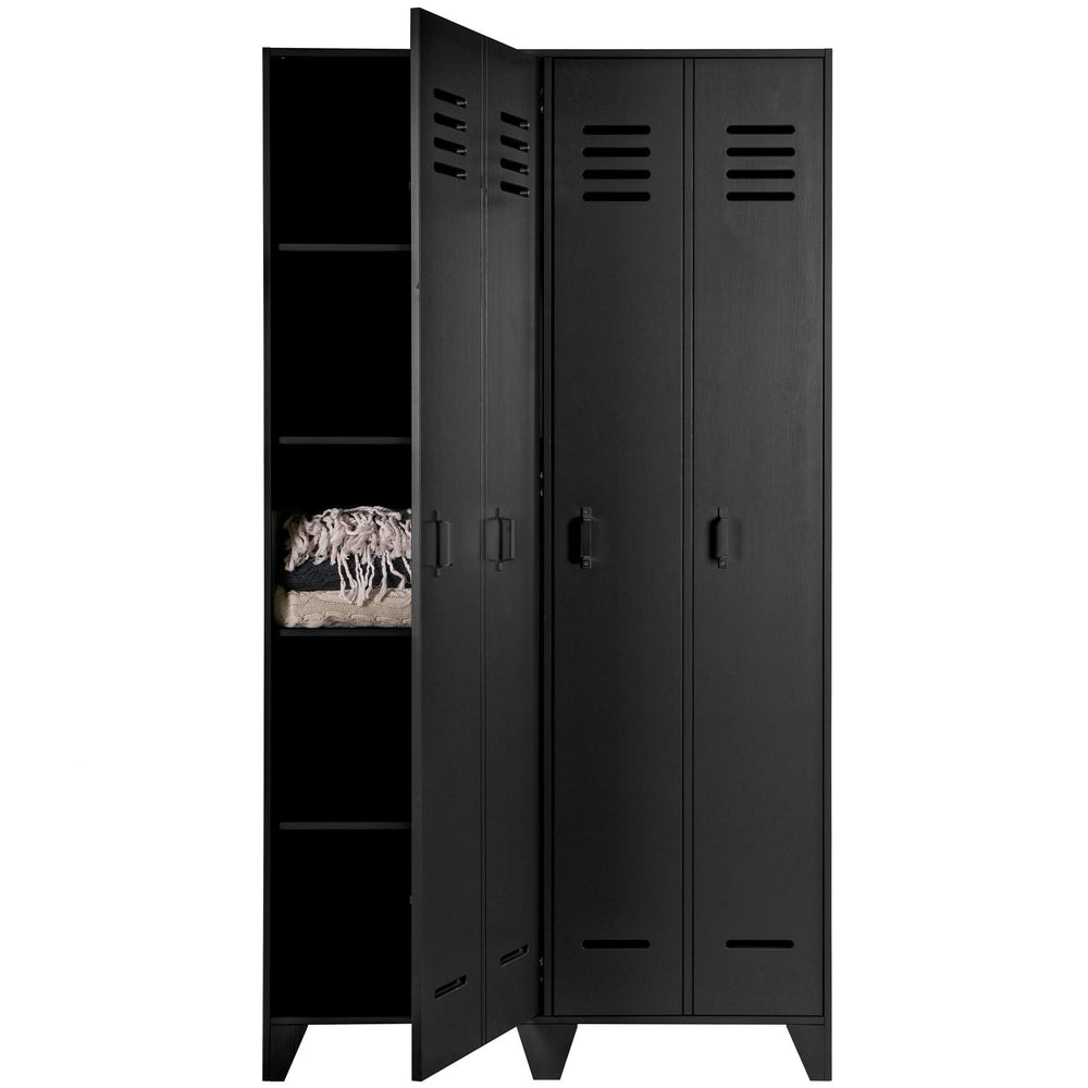 STIJN HOOG 2-DEURS LOCKERKAST ZWART [fsc]