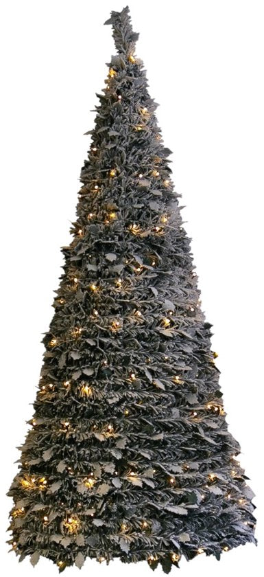 Pop-up kunst kerstboom met sneeuw en 150 LEDs - 120 cm