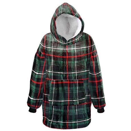 Oversized hoodie met geruit patroon, capuchon en fleecevoering