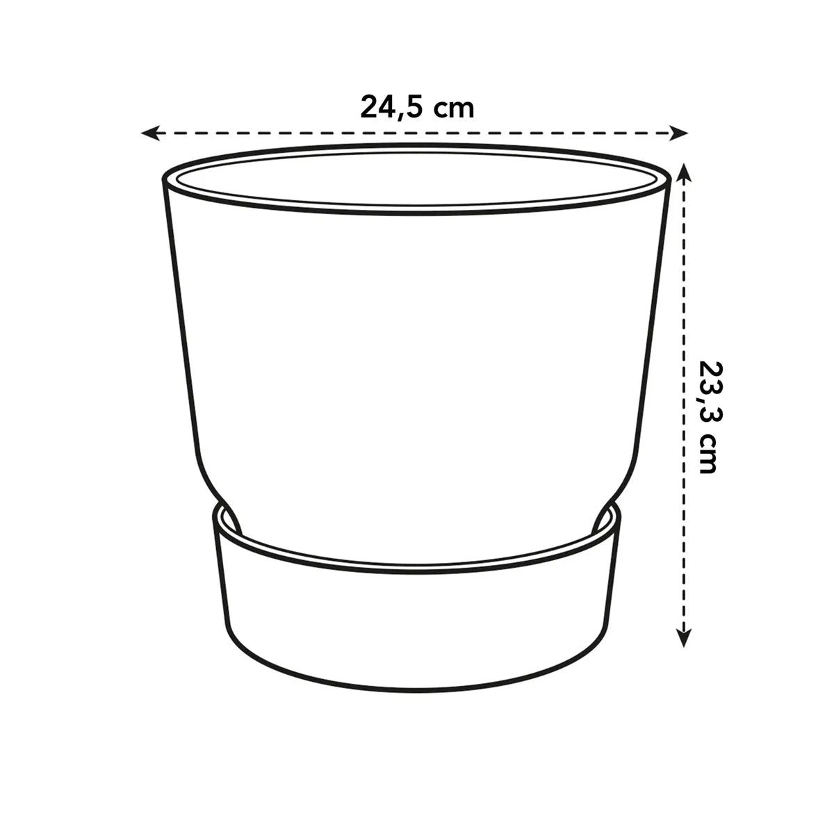 Elho - Greenville Rond | Zwartart | 25 C