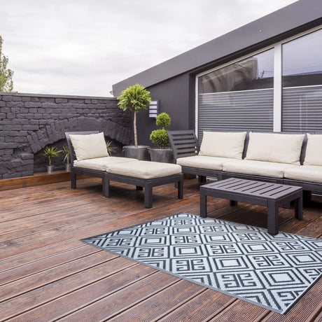 Esschert design - tuintapijt 120x183 grafisch zwart wit