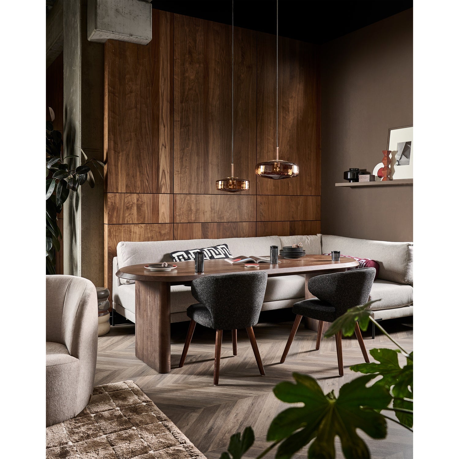 ELLIPS EETKAMERTAFEL MANGOHOUT WALNOOT 90X240 CM