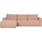 BAR CHAISE LONGUE BANK GEWEVEN STOF LINKS ROZE