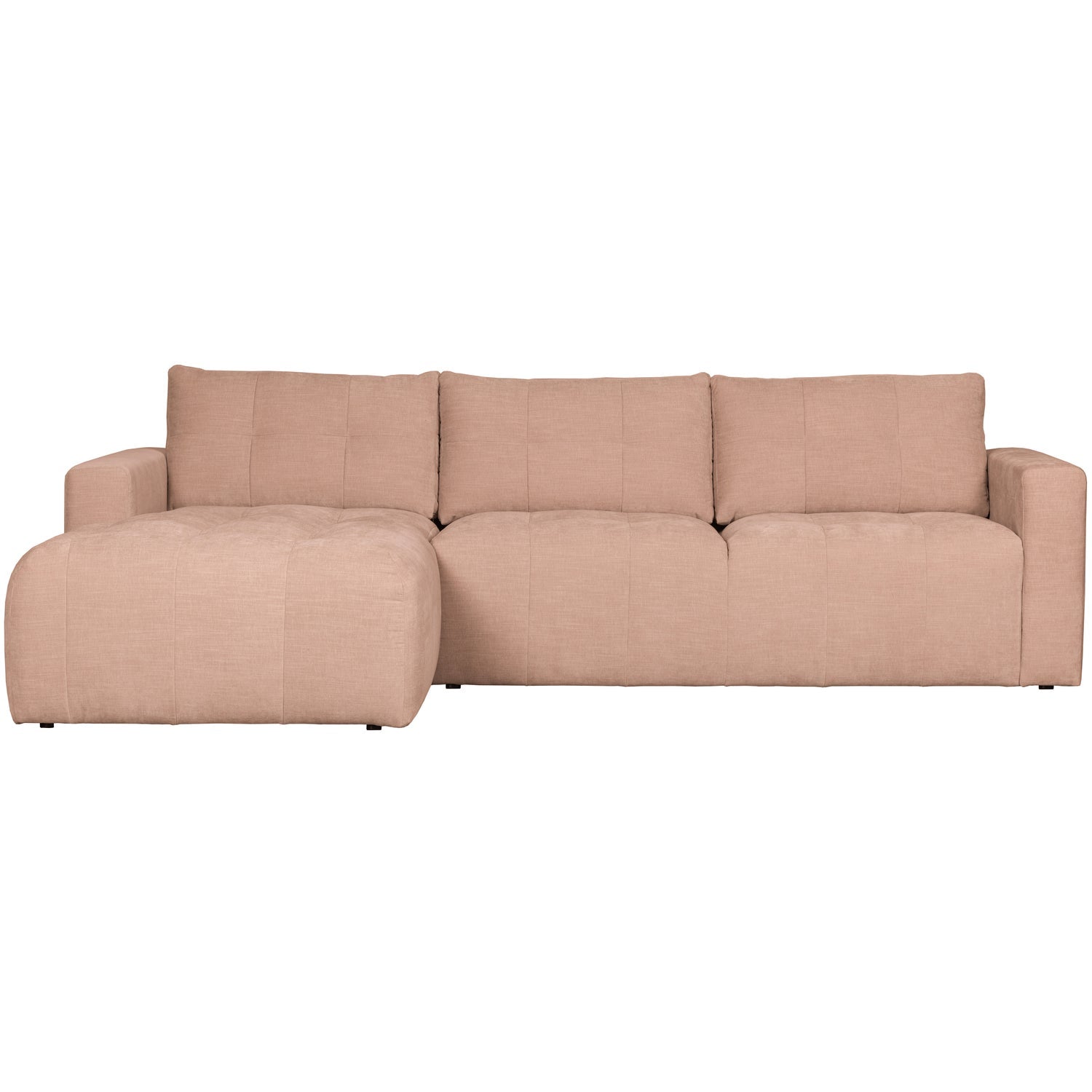 BAR CHAISE LONGUE BANK GEWEVEN STOF LINKS ROZE