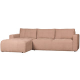 BAR CHAISE LONGUE BANK GEWEVEN STOF LINKS ROZE