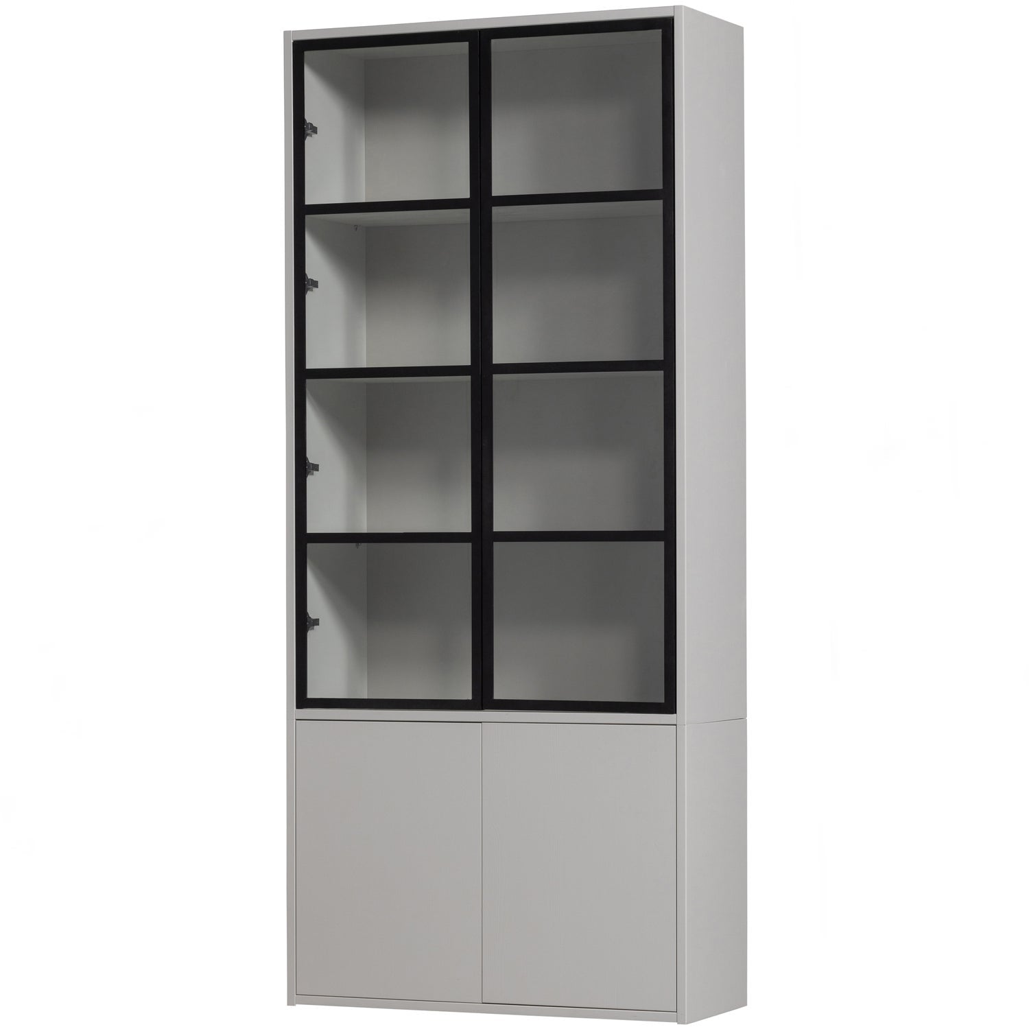 BASIC 4-DEURS VITRINEKAST GRENEN MIST [fsc]