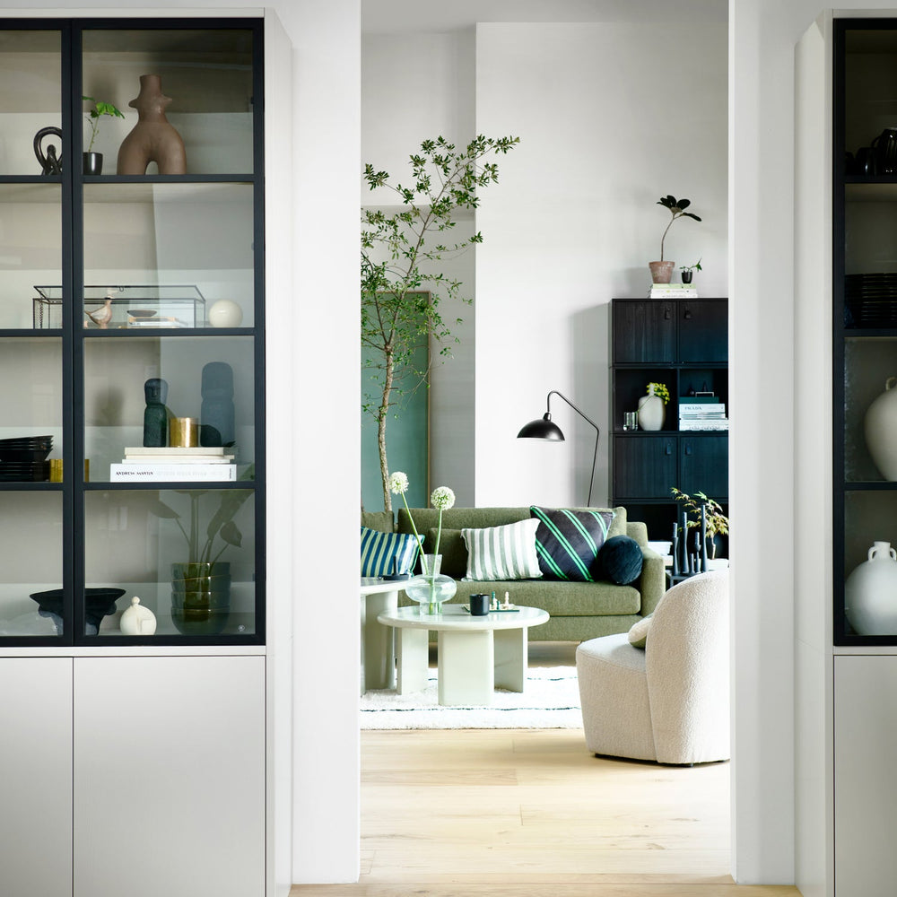 BASIC 4-DEURS VITRINEKAST GRENEN MIST [fsc]