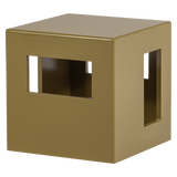 MODERN BIJZETTAFEL MDF HOUT HOOGGLANS HONINGGEEL