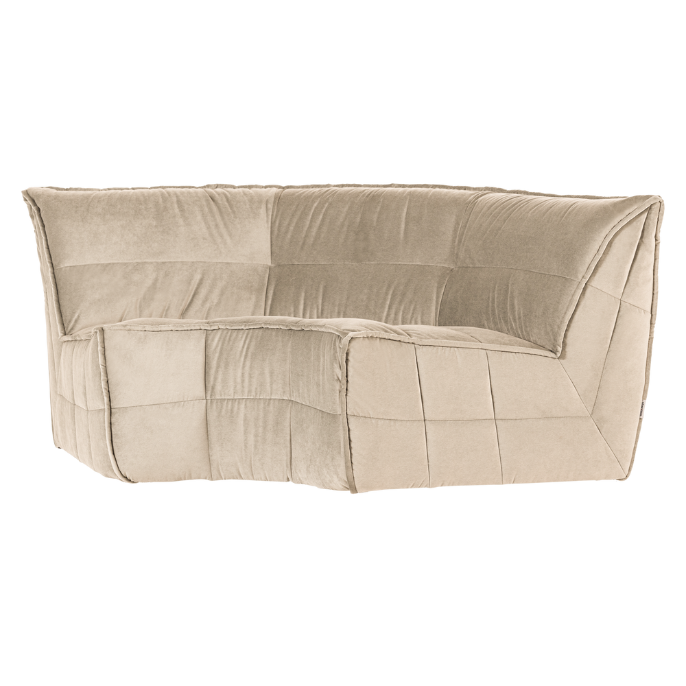 CLUSTER HOEKELEMENT VELVET ZACHT BEIGE