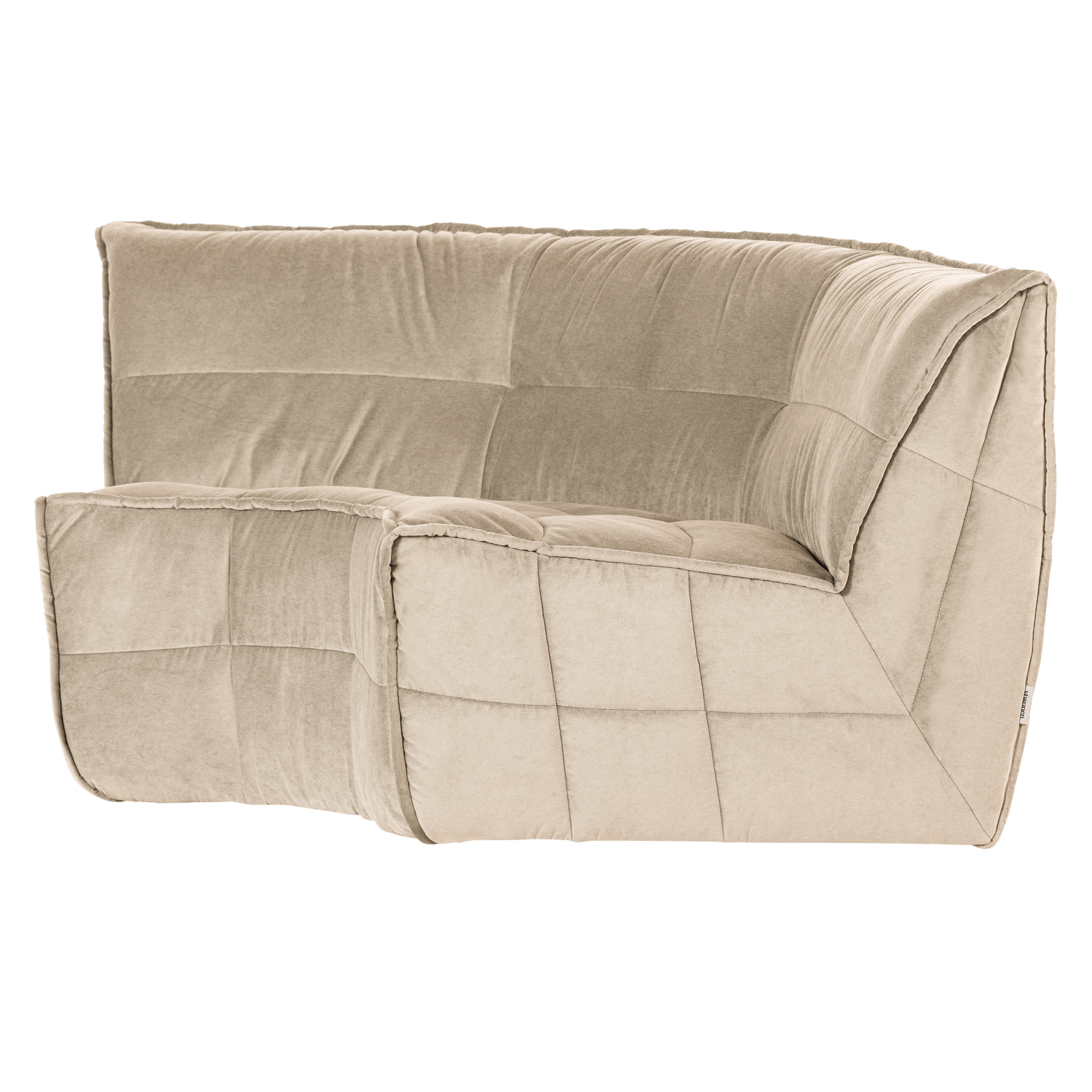 CLUSTER HOEKELEMENT VELVET ZACHT BEIGE