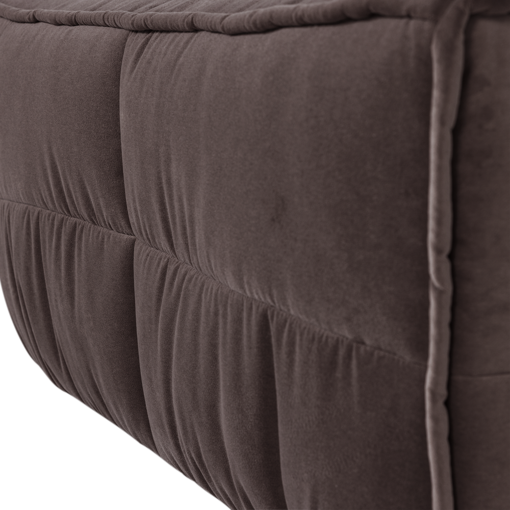 CLUSTER HOCKER VELVET CHOCOLADE BRUIN