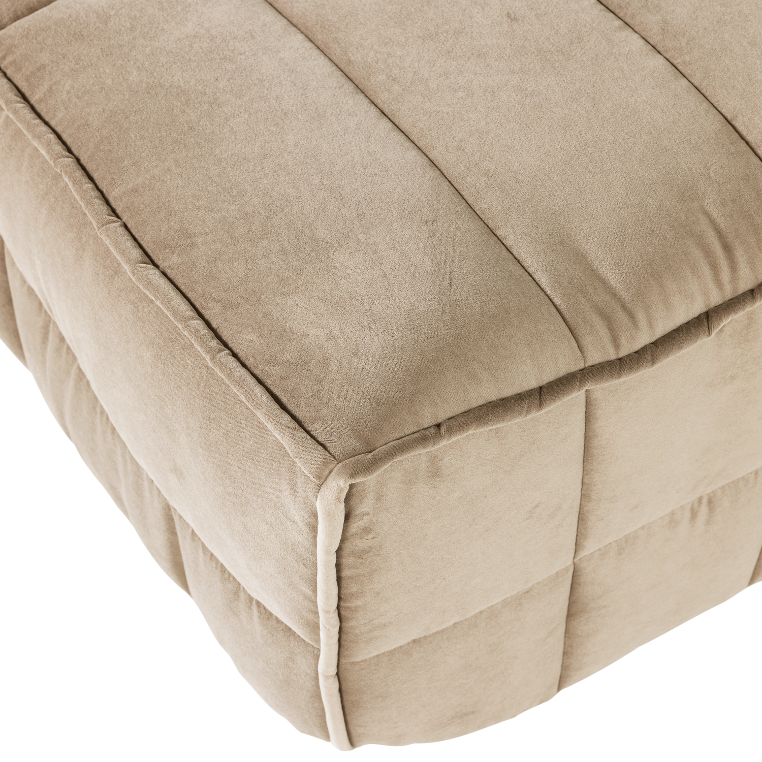 CLUSTER HOCKER VELVET CHOCOLADE ZACHT BEIGE