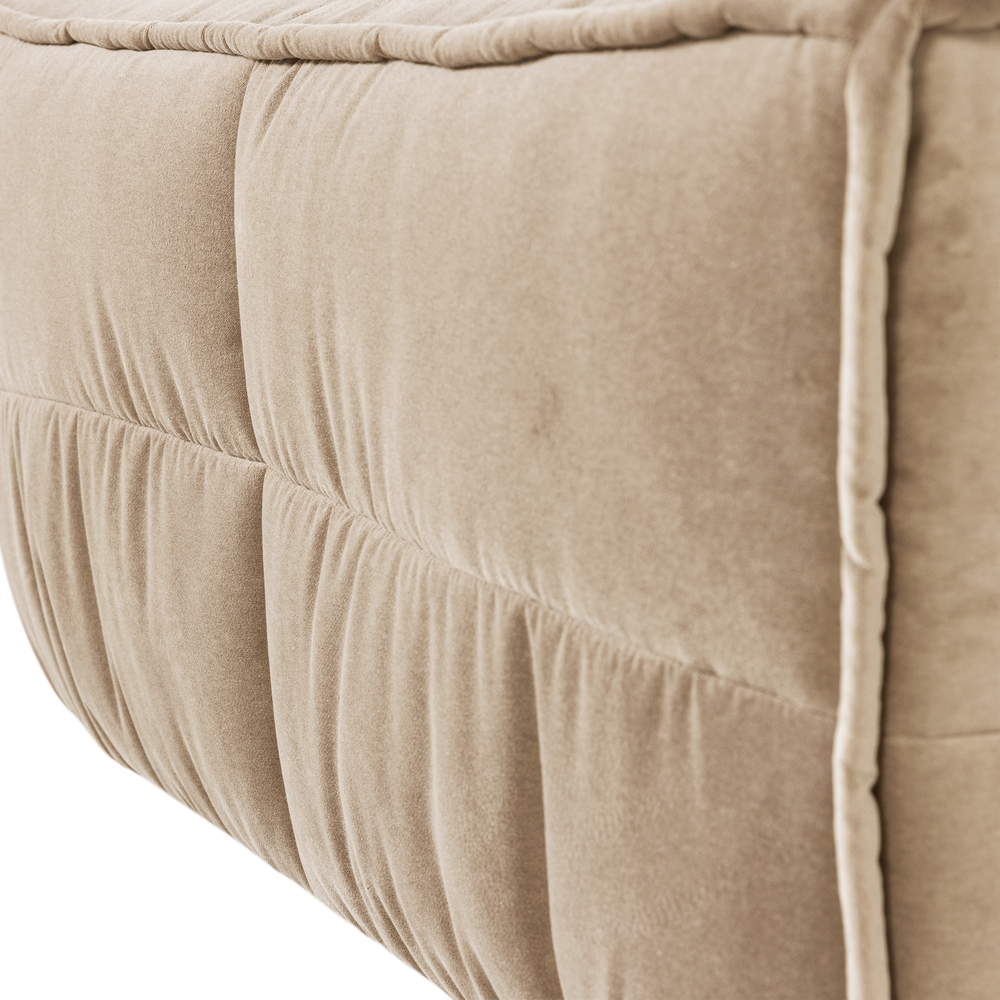 CLUSTER HOCKER VELVET CHOCOLADE ZACHT BEIGE