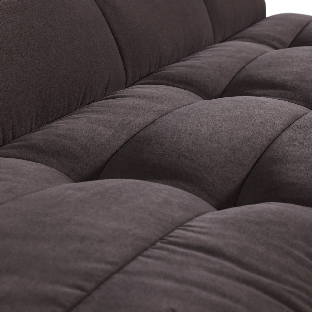 CLUSTER EETBANKJE MET RUGLEUNING VELVET CHOCOLADE BRUIN