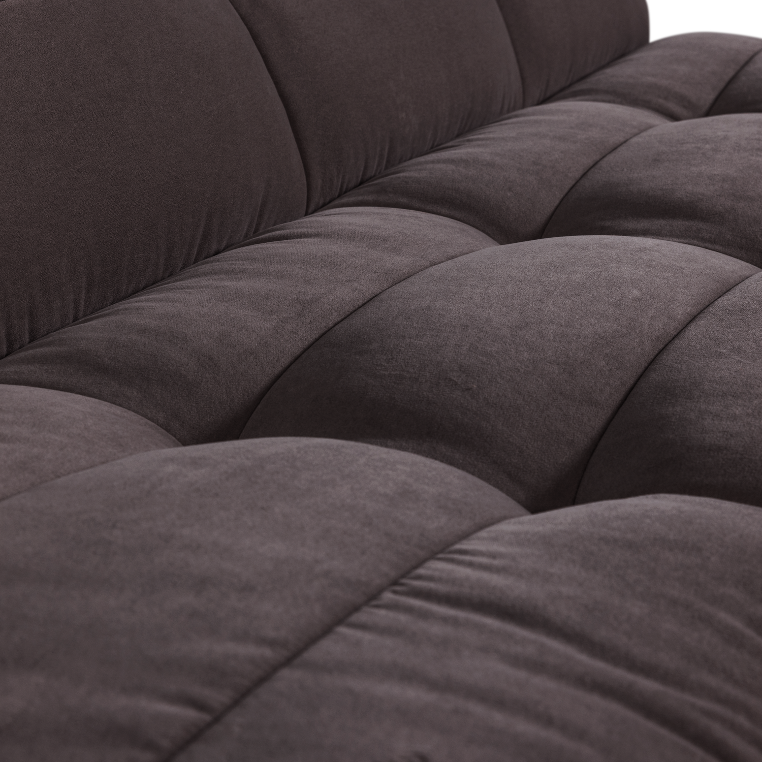 CLUSTER EETBANKJE MET RUGLEUNING VELVET CHOCOLADE BRUIN