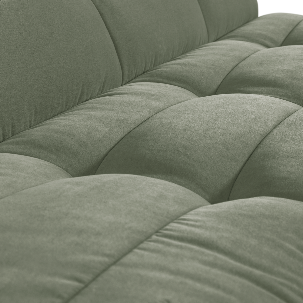 CLUSTER EETBANKJE MET RUGLEUNING VELVET PISTACHE GROEN