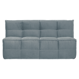 CLUSTER EETBANKJE MET RUGLEUNING VELVET TURQUOISE BLAUW