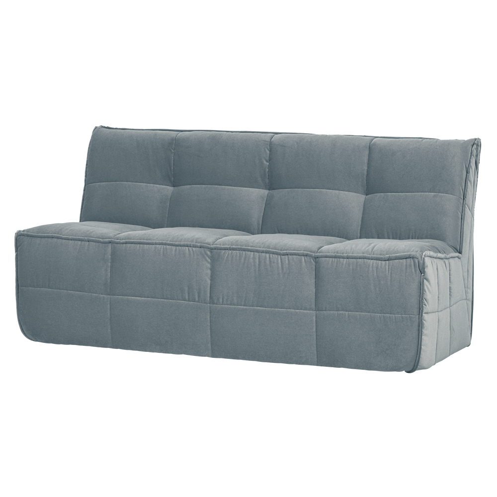 CLUSTER EETBANKJE MET RUGLEUNING VELVET TURQUOISE BLAUW