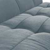 CLUSTER EETBANKJE MET RUGLEUNING VELVET TURQUOISE BLAUW