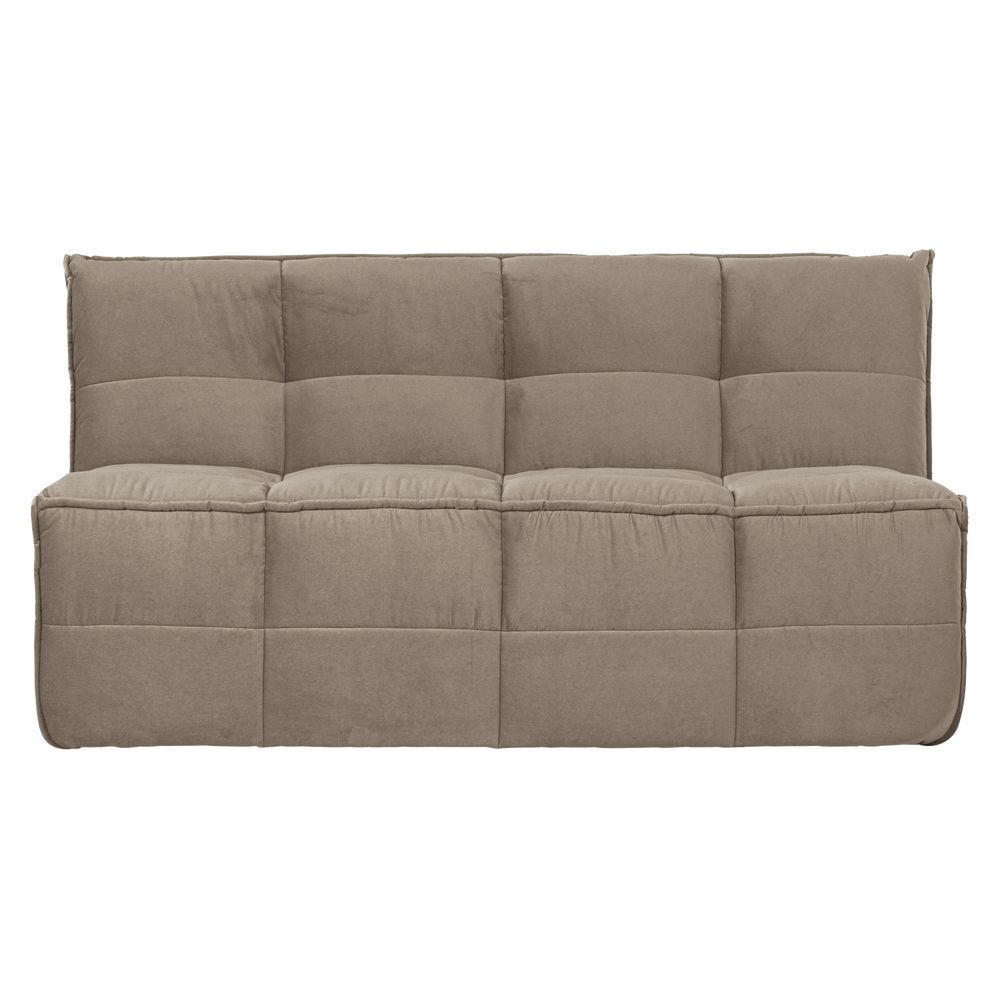 CLUSTER EETBANKJE MET RUGLEUNING VELVET WARM TAUPE