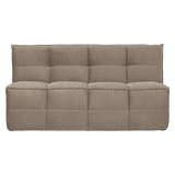 CLUSTER EETBANKJE MET RUGLEUNING VELVET WARM TAUPE