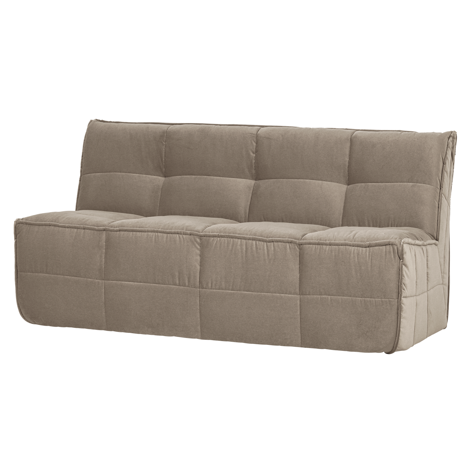 CLUSTER EETBANKJE MET RUGLEUNING VELVET WARM TAUPE