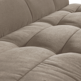 CLUSTER EETBANKJE MET RUGLEUNING VELVET WARM TAUPE