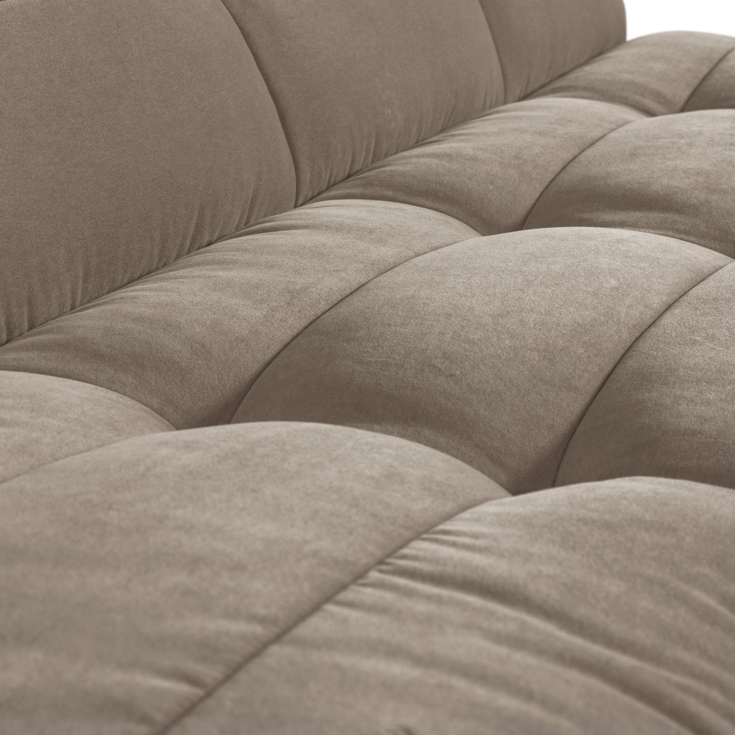 CLUSTER EETBANKJE MET RUGLEUNING VELVET WARM TAUPE