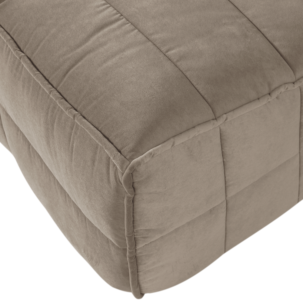 CLUSTER EETBANKJE MET RUGLEUNING VELVET WARM TAUPE