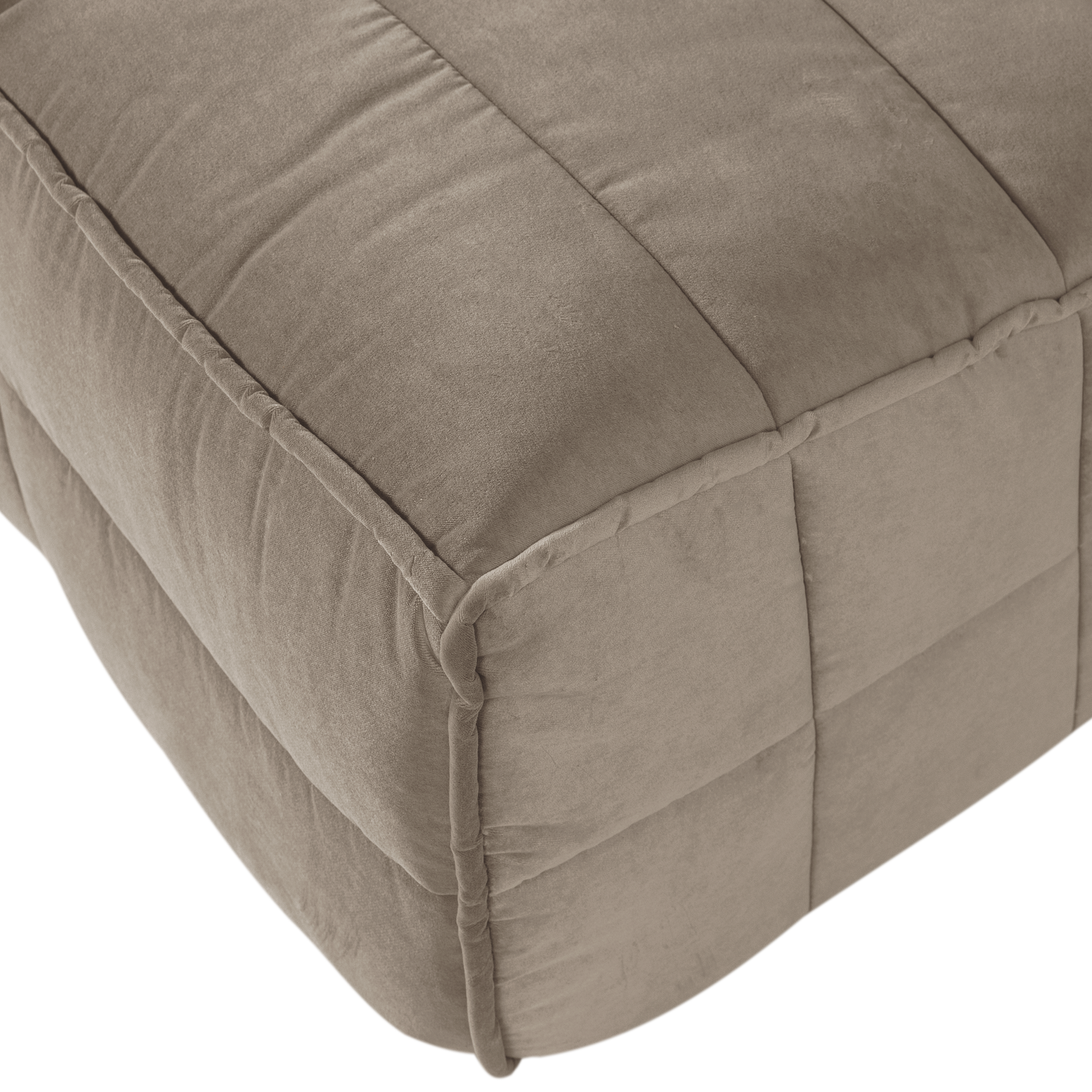 CLUSTER EETBANKJE MET RUGLEUNING VELVET WARM TAUPE